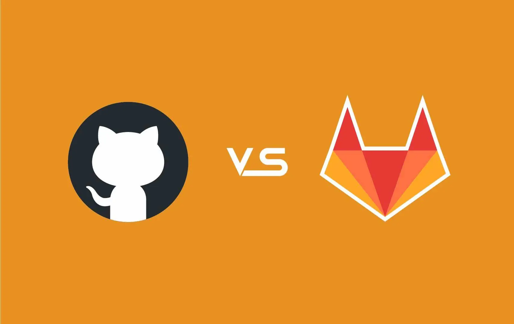 Comparison image featuring GitHub and GitLab logos, symbolizing the debate between the two leading repository management platforms.